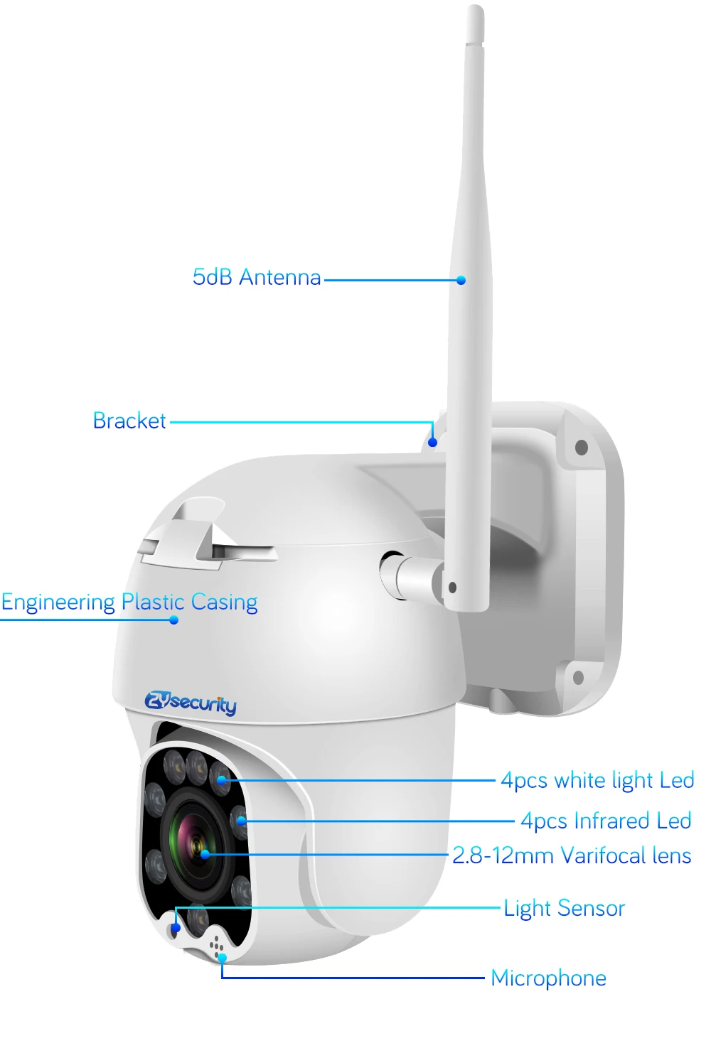 1080p 4X Автоматический зум WiFi PTZ IP камера наружная беспроводная скоростная купольная камера автоматическое отслеживание CCTV камера видеонаблюдения iCSee