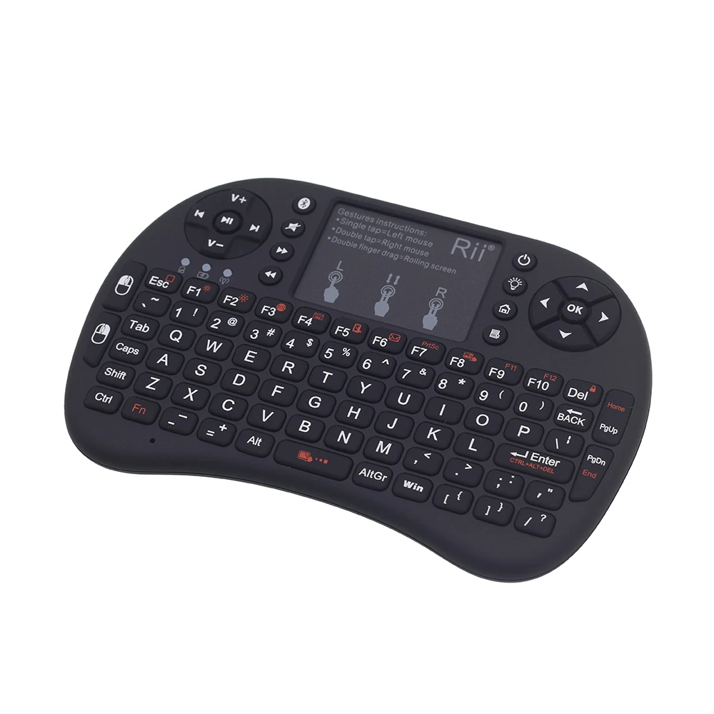 Kopen Rii i8 + Backlit Mini Bluetooth Keyboard Air Mouse met Touchpad voor Mini PC Android TV Box Laptop Projectoren Draadloze muis