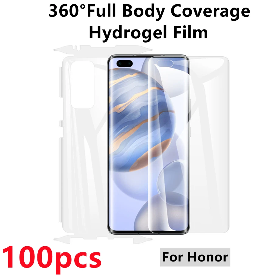 100pcs 360°Full Body Hydrogel Film For Honor 50 SE/30Pro/V40 Mobile Phone Screen Protector TPU HD Protective Not Glass | Мобильные