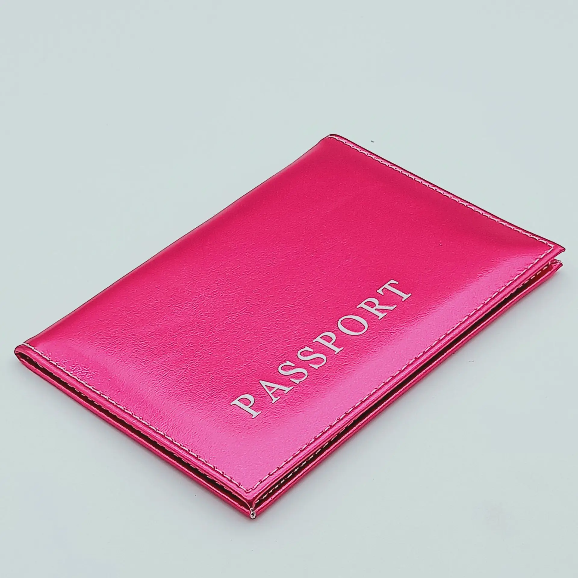 Женские модные чехлы с блестками для паспорта, аксессуары для путешествий, держатель из искусственной кожи, для ID, банковских карт, паспорта, бизнес бумажник, чехол - Цвет: Rose Red