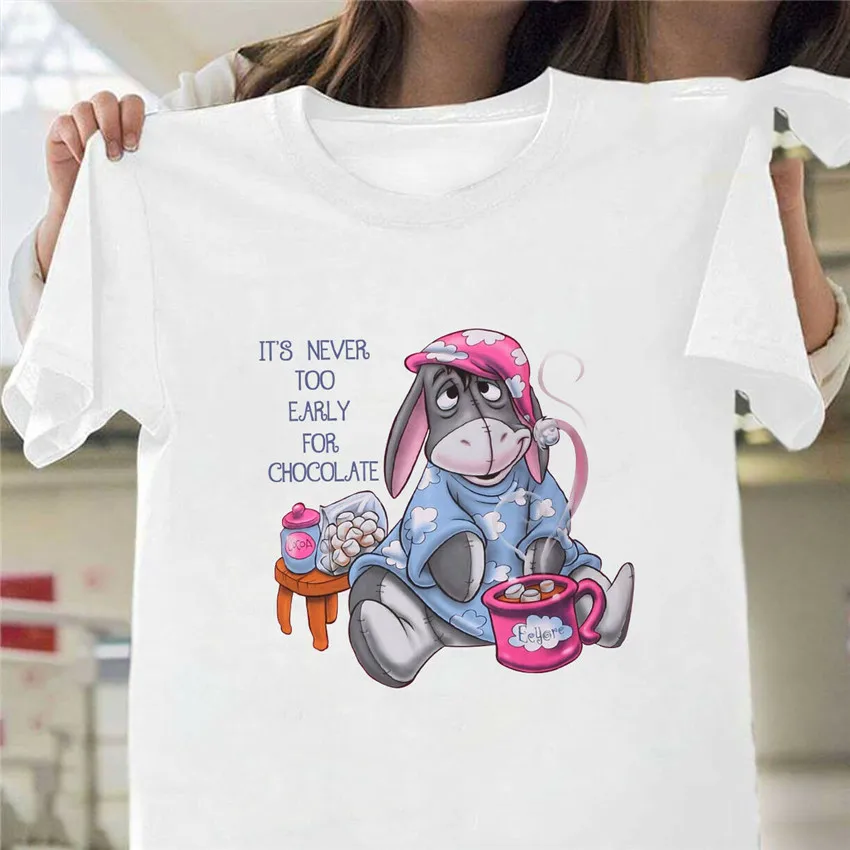 Eeyore it�s никогда не раннее для шоколада Футболка Белая Размер S-3Xl на заказ Печать |