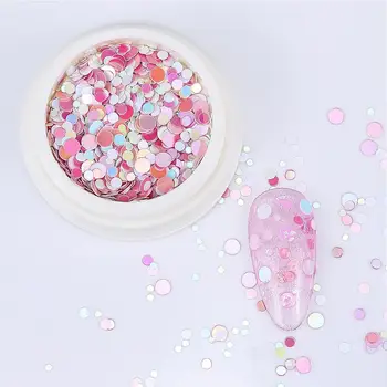 

Shiny Round Ultrathin Sequins Colorful Nail Art Glitter Tips UV Gel 3D Nail Decoration Manicure DIY Accessories 2020 new