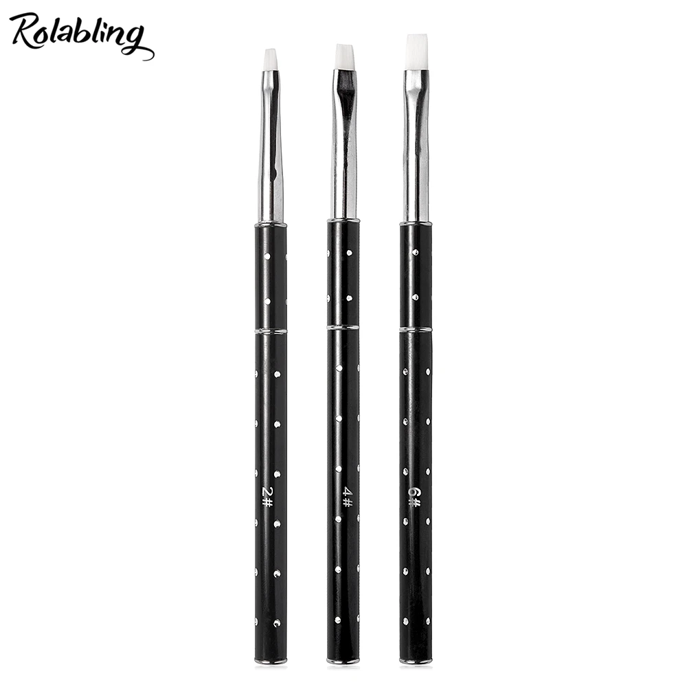 Rolabling Acrylic Nail Art Brush Set UV Gel Painting Drawing Brushes Nail Brush Set Manicure Gel Brush Nails Art Tools Liner Pen 6