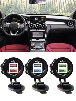 

12V/24V Dual USB 5V3.1A Car Motorcycle Waterproof Modified Car USB Charger & Voltmeter LED Light For Car Boat Marine ATV RV Moto