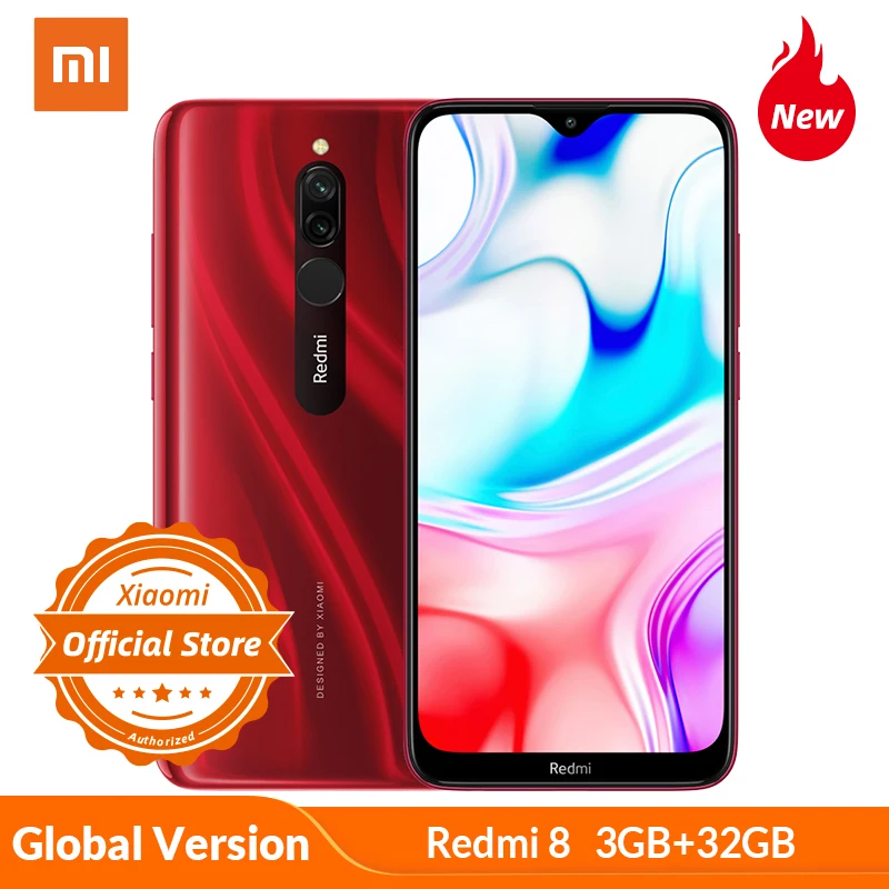 Смартфон Xiaomi Redmi 8 с глобальной версией 3 ГБ 32 5000 мА/ч большая батарея 12 МП AI двойная