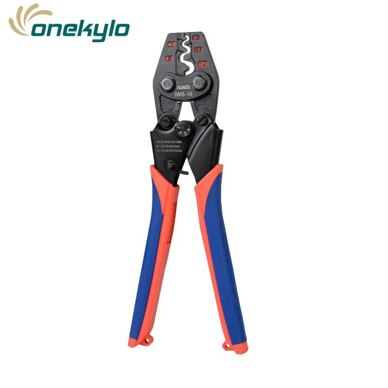 

IWS-16 crimping pliers for round bare terminals (1.25-14mmÂ²) and insulated terminals (1-6mmÂ²), crimp UT OT SC C45 terminal