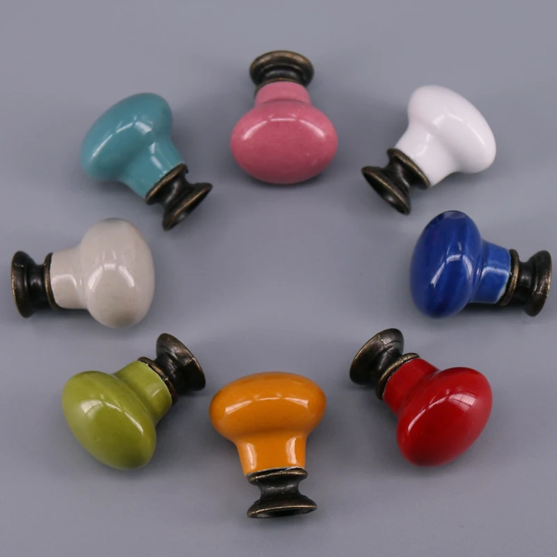 

1x Ceramic Drop Drawer Knobs vivid color Cabinet Cupboard Handles Mini Drawer Dresser Furniture Handles Jewellery Box Hardware