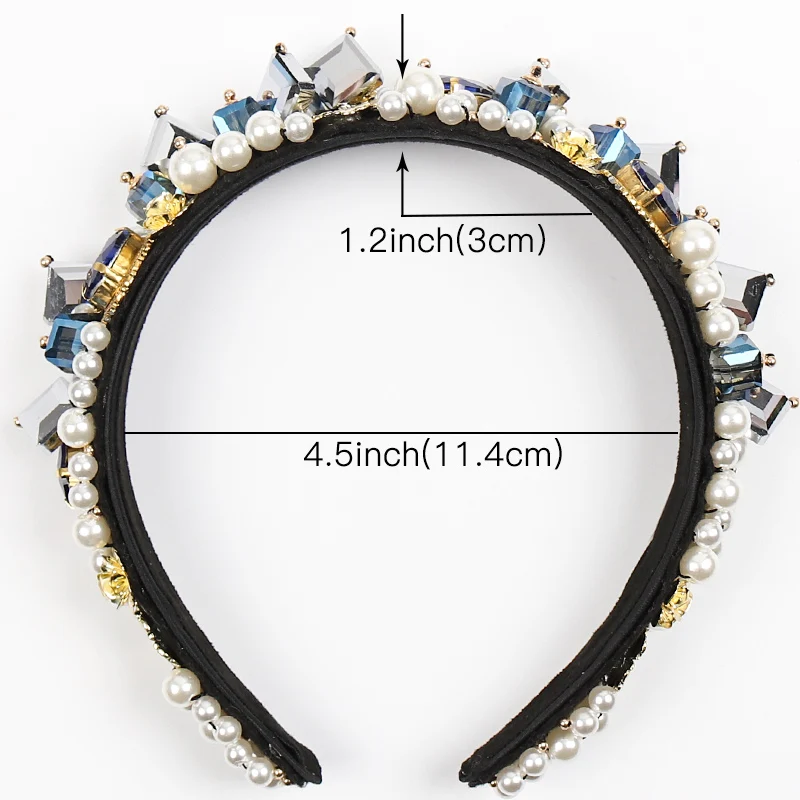 CN барокко Стразы Ювелирное Украшение для волос для женщин элегантный бархат дамы кристалл перламутровая губка повязки для волос девушки аксессуары для волос