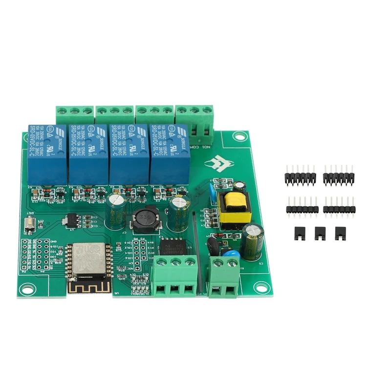 ESP8266 Беспроводной WI-FI 4-Канальный Релейный Модуль ESP-12F макетная плата для Arduino AC/DC