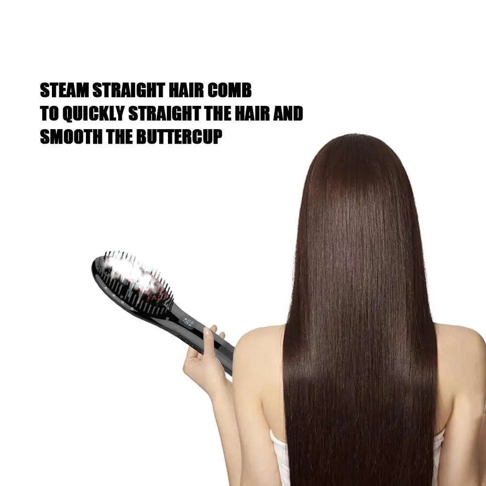 

Hairdressing Tools - Straighter Hair Comb With LCD Screen Display Temperature Spray Comb Splint Hair Curler