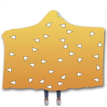 

3D Lattice Digital Printed Hooded Blanket Double Layer Blanket Thick Cloak Fashionable 2019 Winter Warm Fleece Blanket