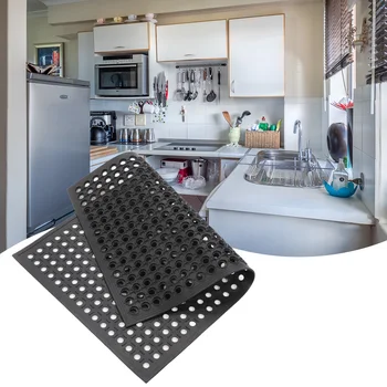 

Bar Kitchen Industrial Multi-functional Anti-fatigue Drainage Rubber Non-slip Hexagonal Mat 60*90cm