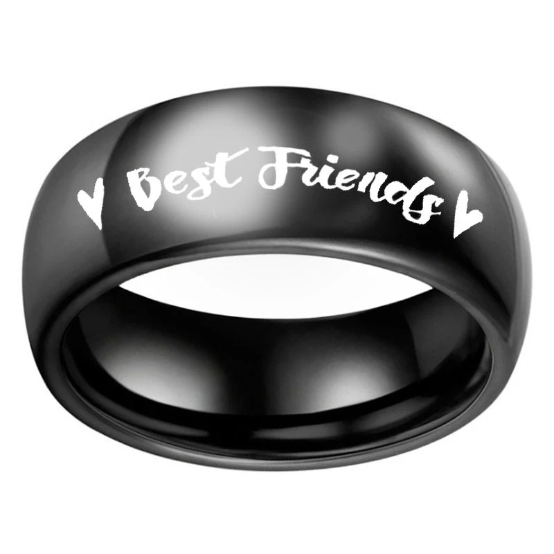 El nuevo 6MM anillos anchos anillos de la Amistad otros anillos mejor ANILLOS DE AMISTAD para siempre amigos, los mejores amigos de acero de titanio de mejores amigas regalo|Anillos| -