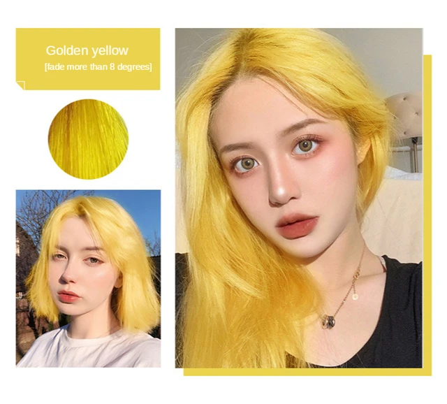 500ml Hair Dye Cream Fashion Blue Hair Waxing Mud DIY Temporary Styling Hair Color Cream No Damage Easy Wash Purple Hair Dye Wax Golden Yellow
