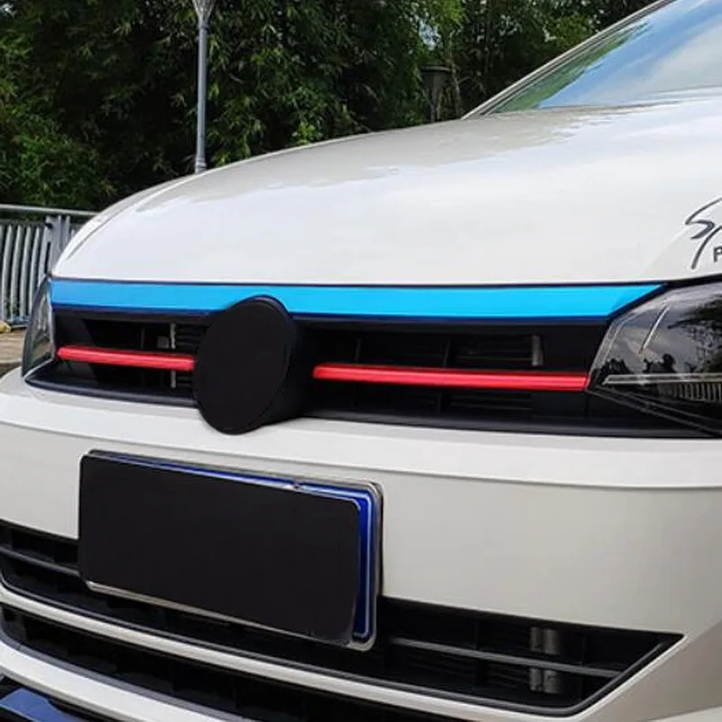 Tonlinker наружные красные/синие молдинги гоночные грили наклейка для Volkswagen POLO автомобильный Стайлинг 2 шт ПВХ наклейки