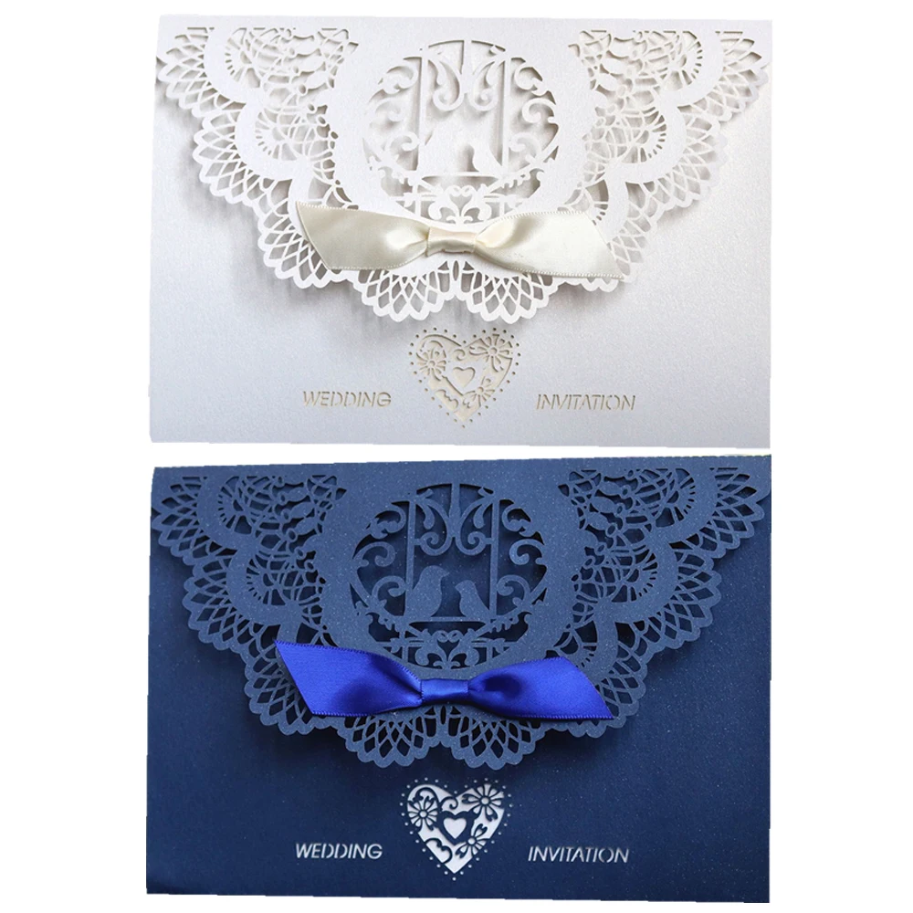  20pcs Wedding Invitations Lace Pattern Cards Laser Cut Paper Cards Announcement Greeting Postcards  - 4.00044E+12