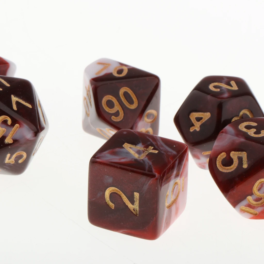 Pack of 7 Polyhedral Dices Table Board Games Party KTV for Dungeon & Dragons DND Dice Set Party Game Dices Hobby & Collectibles