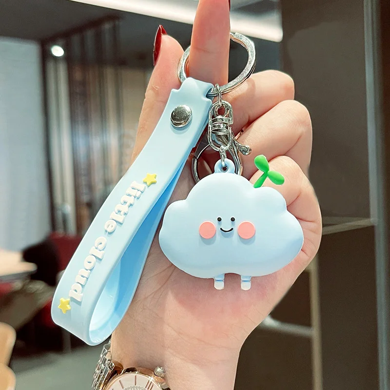 Cartone animato divertente cuffia assonnato animale portachiavi coniglio carino Panda rana gatto bambola borsa auto portachiavi in metallo cordino ragazza ragazzo amante regalo  21