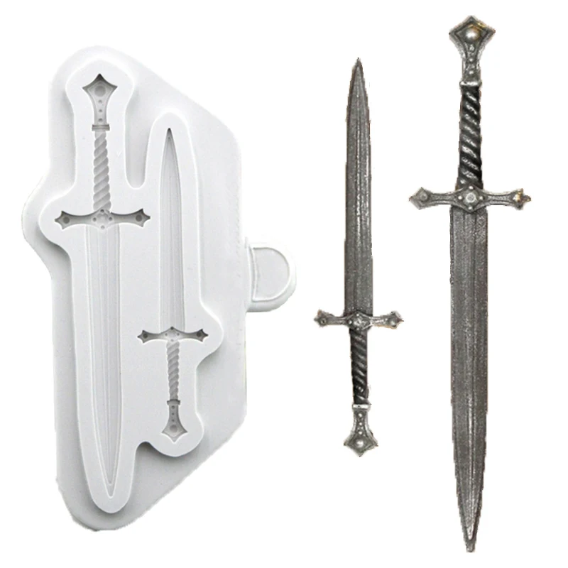 

Knight Battle Swords Silicone Mold for Cake Decorating Tools, Crafts, Cupcakes, Sugarcraft, Clay Fondant Mould Gumpaste Fimo