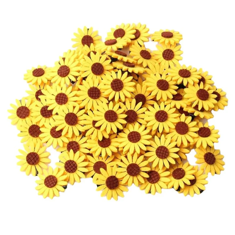 4/6cm colorato Non tessuto girasole copricapo casa feltro fiori fai da te fatti a mano scuola materna aula decorazione forniture 10/40 pz