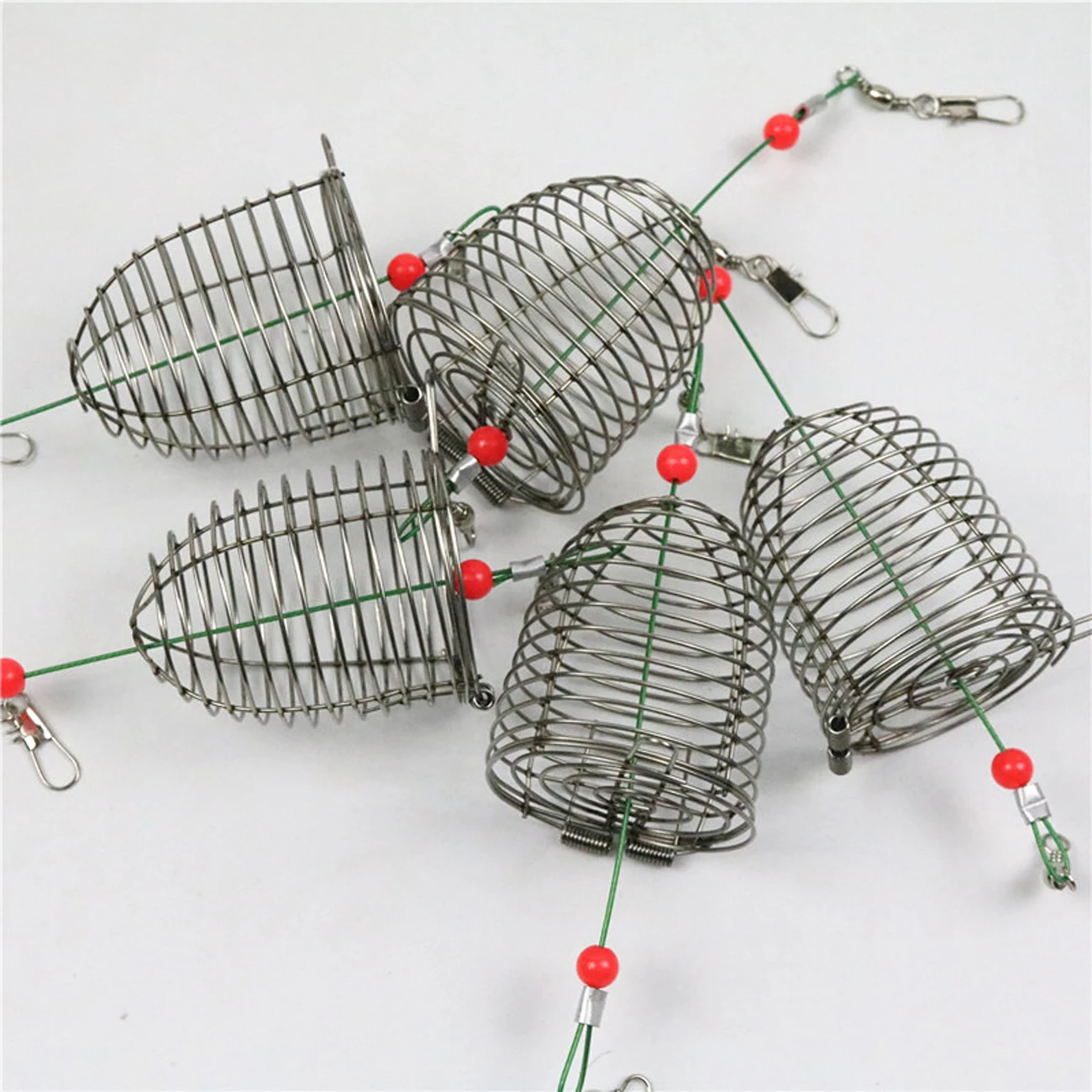 5pcs Stainless Steel Wire Fishing Lure Conical Cage Fish Bait Lure