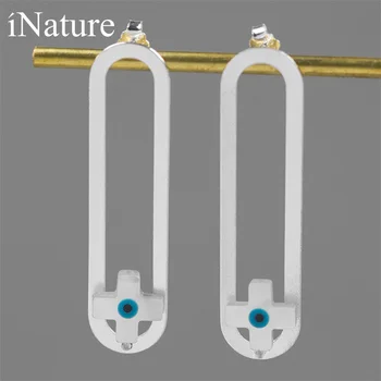 

INATURE 925 Sterling Silver Fashion Punk Cross Stud Earrings for Women Party Jewelry Gift