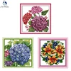 Joy Sunday hydrangea series flower pattern cross stitch 14ct white 11ct printing cross stitch kit DIY needlework embroidery set ► Photo 1/6