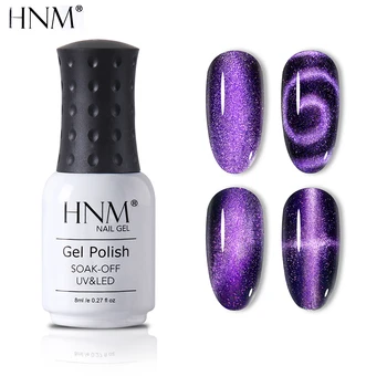 

HNM 8ml 9D Chameleon Cat Eye Gel Nail Polish Glitter Black Base Soak Off Magnetic UV LED Lamp Varnish Gellak Lacquer