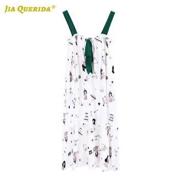 

Soft Printing Night Wear Night Gown Home Dress Summer Long Shirt Ladies Nighties for Woman Nighty Sleeveless Fashion Style