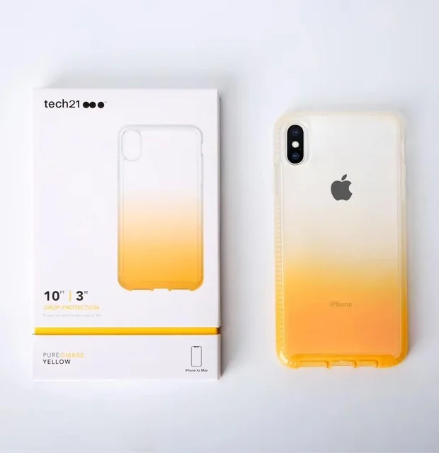 Yellow Чехол для iphone XR, защита от падения, тонкий профиль, чистый Омбре, чехол для Apple iphone XS Max, чехол для iphone X - Цвет: Yellow