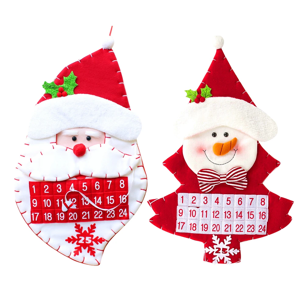 Snowman and Santa 1 шт., Рождественский календарь «сделай сам», висящий Рождественский Снеговик, Санта, календарь обратного отсчета, рождественские украшения для дома, Рождественский Декор - Color: Snowman and Santa