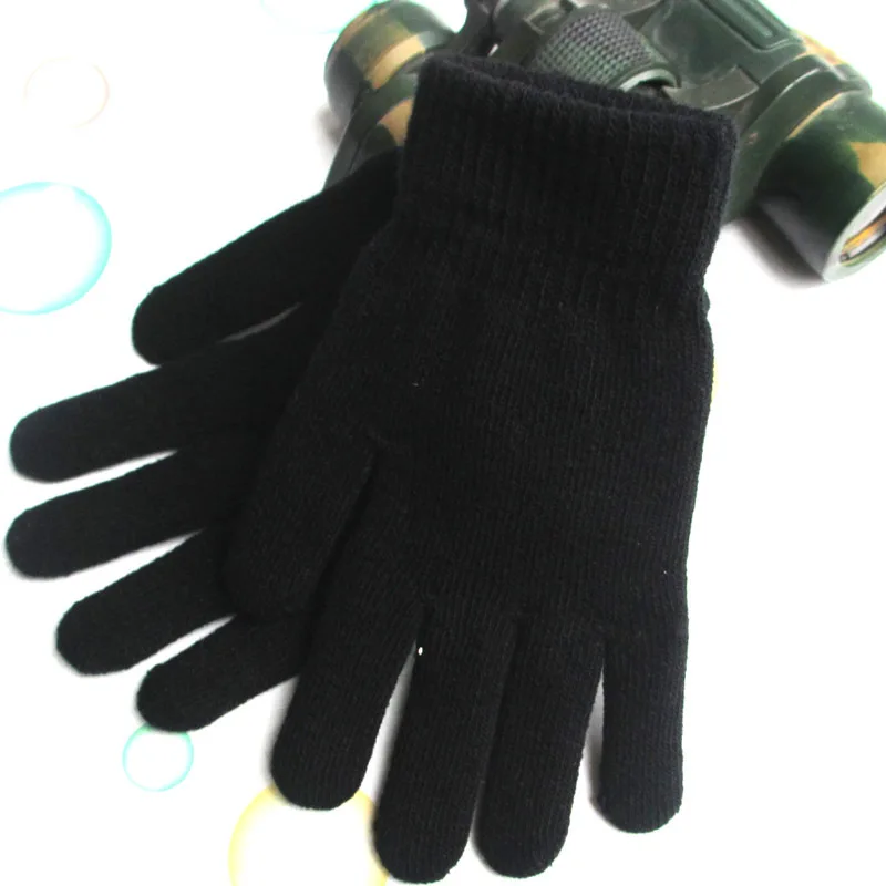 Tanie Czarne rękawiczki zimowe damskie cieplejsze puchate rękawiczki zimowe kaszmirowy, dzianinowy sklep