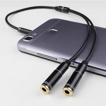 

New 3.5mm Audio Splitter Cable 3.5mm Male to 2 Port 3.5mm Female with Mic 3.5 Extension Aux Cable Adapter for Smart Phone PC