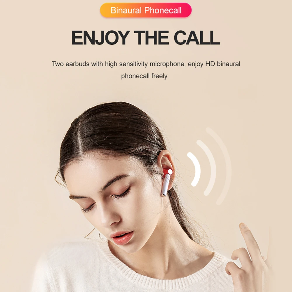 TWS D018 бинауральные Bluetooth 5,0 наушники мини настоящие беспроводные наушники портативные спортивные стерео наушники с шумоподавлением с микрофоном