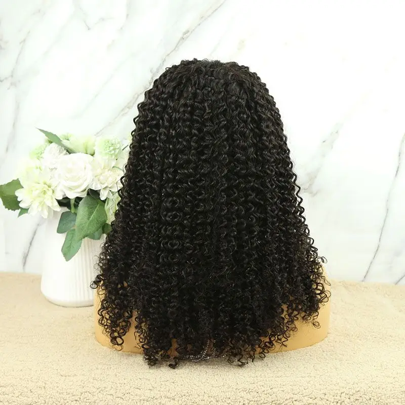 Headband No Glue Wig Synthetic Hair Curly Brazilian Ombre Synthetic Hair Wig For Black Women Remy Highlight Orange Wig images - 6