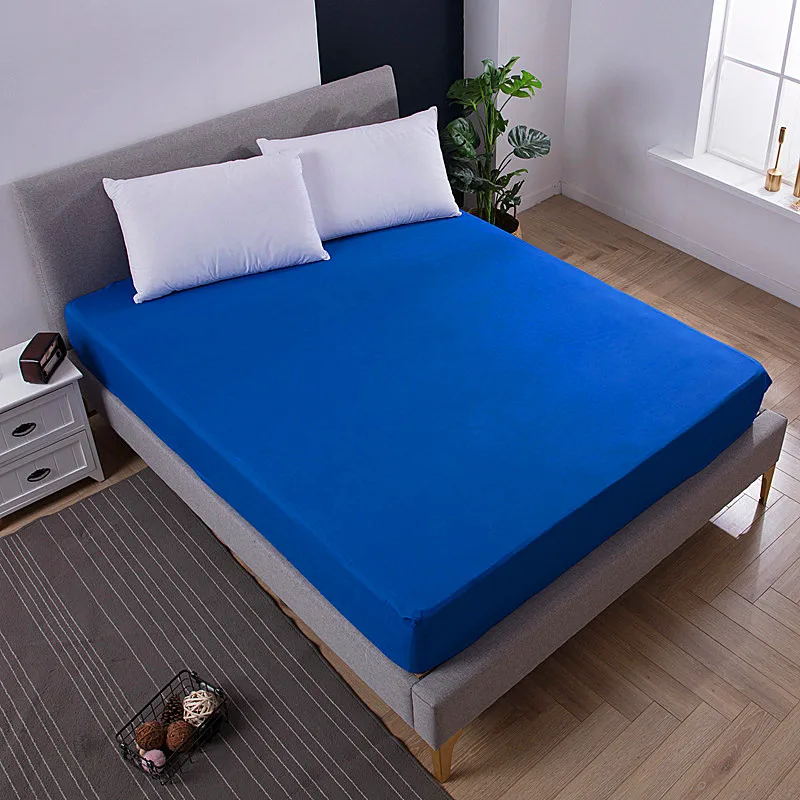 

Solid Fitted Sheet On Elastic Band Mattress Cover Solid Color Cotton Bed Covers and Bedspread Bedspreads Patchwork Bedcover