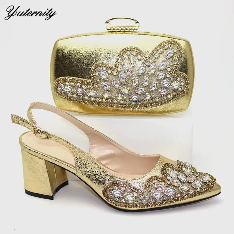 

Summer Italian Style Fashion Ladies Shoes And Bag Set Nigerian Pretty Pumps Shoes And Bag Set For Wedding Party Size 38-42