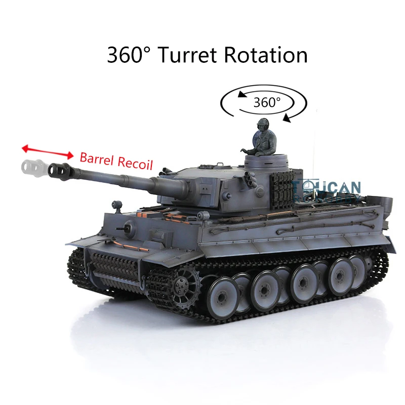 Henglong 1/16 серый TK 6 0 S поколение инфракрасный боевой пластик Тигр I RC Танк 3818 360