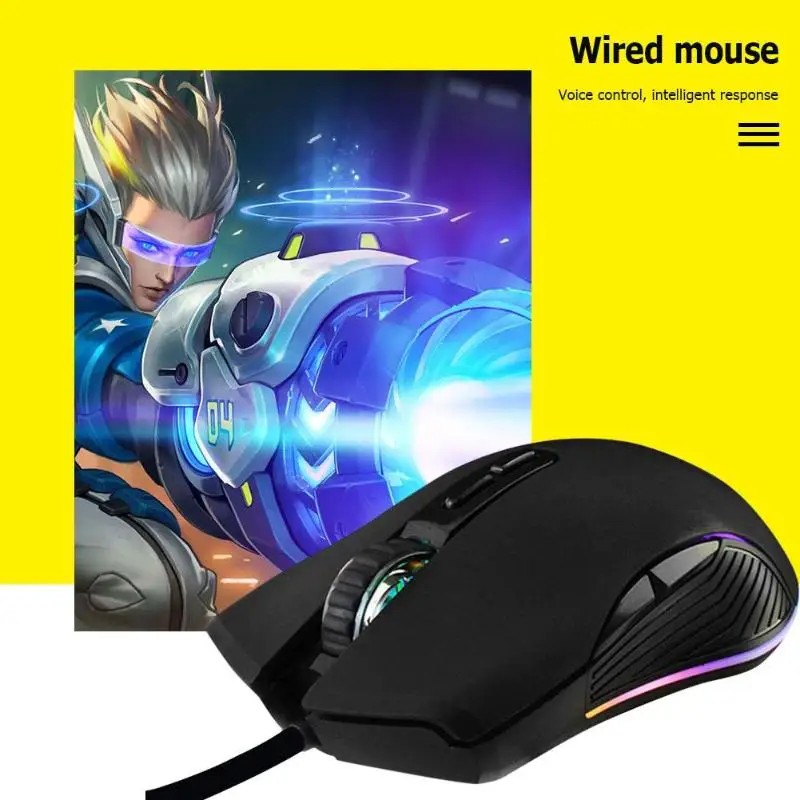 Smart AI-Voice Typing mouse Регулируемый перевод в реальном времени 2400 dpi Проводная мышь 7 кнопок Проводная офисная мышь для ПК ноутбука