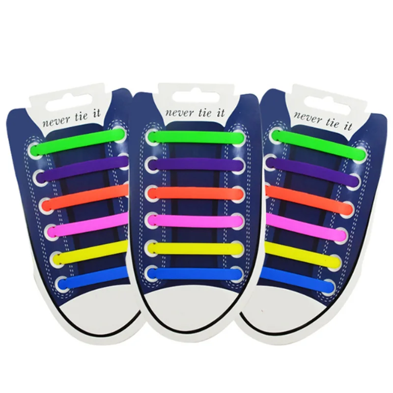 

12Pcs/Set Elastic Silicone Shoe Lace Strap Creative Shoelace Unisex Women Men Athletic Running Shoe String No Tie Shoelaces