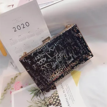 

Solid Box Bag for Women 2020 New Trend Luxury Designer Bags Ladies Evening Party Clutch Female's Purses and Handbags Channels cc
