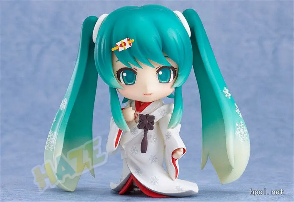 Nendoroid 303 Q ver Снежная Мику клубника белое кимоно ПВХ фигурка Модель Коллекция детские игрушки Аниме Фигурки игрушки куклы 10 см