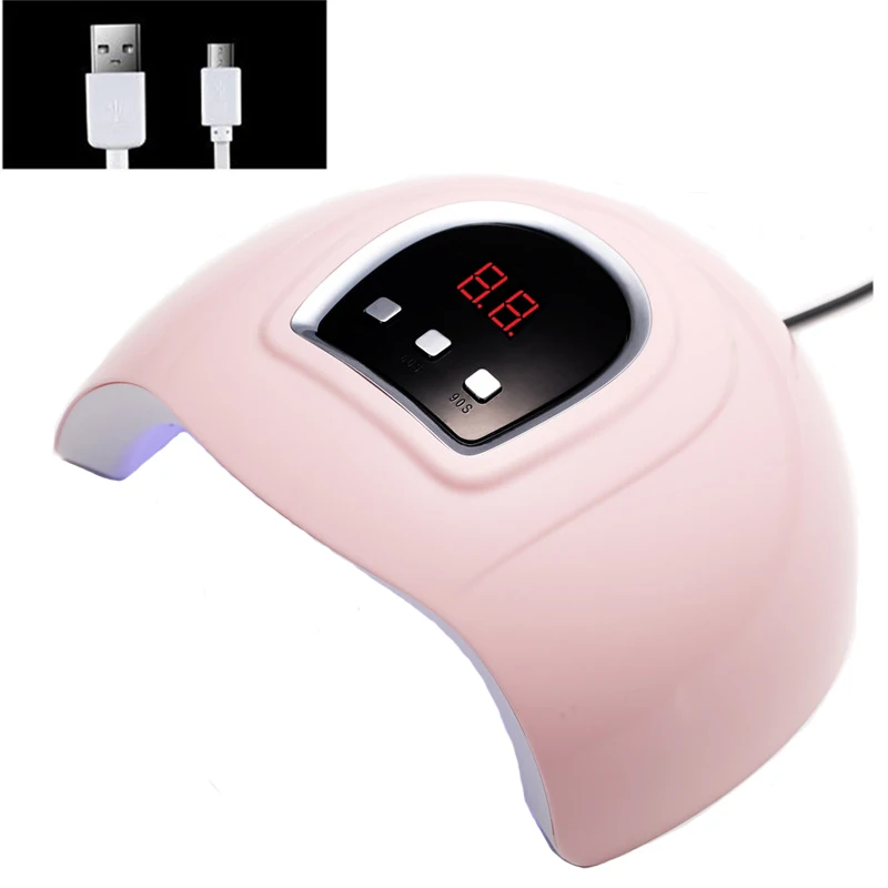 36 Вт 18 светодиодный s лампа для сушки УФ-лампы светодиодный светильник для ногтей сушилка для отверждения гель-лака USB Автоматический зондирующий инструмент для маникюра - Цвет: 36W Pink