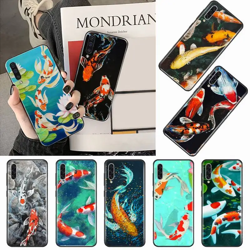 

Chinese Koi Fishes good luck Phone Case For Samsung A20 A30 30s A40 A7 2018 J2 J7 prime J4 Plus S5 Note 9 10 Plus