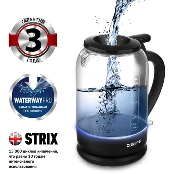 

Electric kettle Polaris PWK 1759cgl, 2150 W, Black
