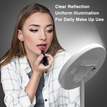 

Makeup Mirror Stepless Dimmable LED Makeup Mirror 90 Degree Rotation Makeup Adjustable Table Vanity Mirror Portable Home Travel