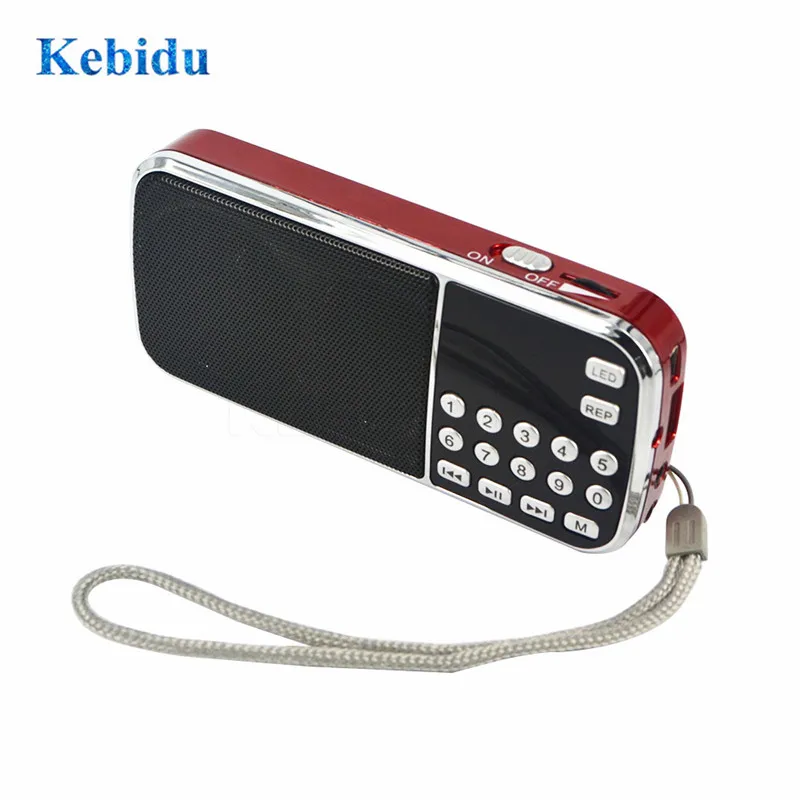 Kebidu модный L-088 Портативный HIFI мини-динамик MP3 аудио музыкальный плеер Усилитель фонарика Micro SD TF FM фонарик радио