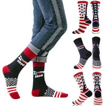 

Donald Trump President Socks 2020 Republican Breathable Elasticity Stripe for Sports H66