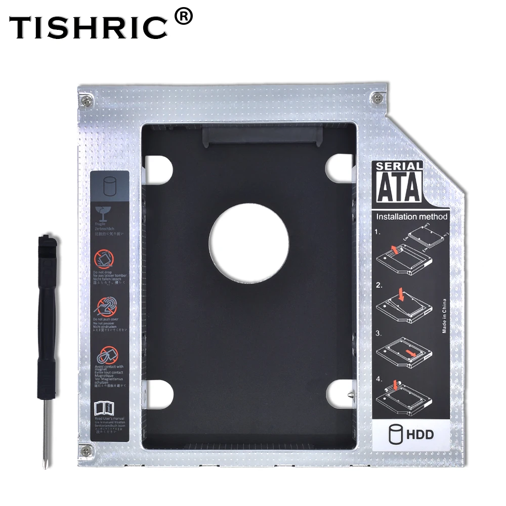 Aluminum Universal 2nd VW HDD Caddy 9.5mm 12.7mm Hard Disk Case Enclosure SATA 3.0 Optibay For Laptop DVD-ROM external hard drive case hard drive enclosure hard disk case external hard drive box hdd case enclosure