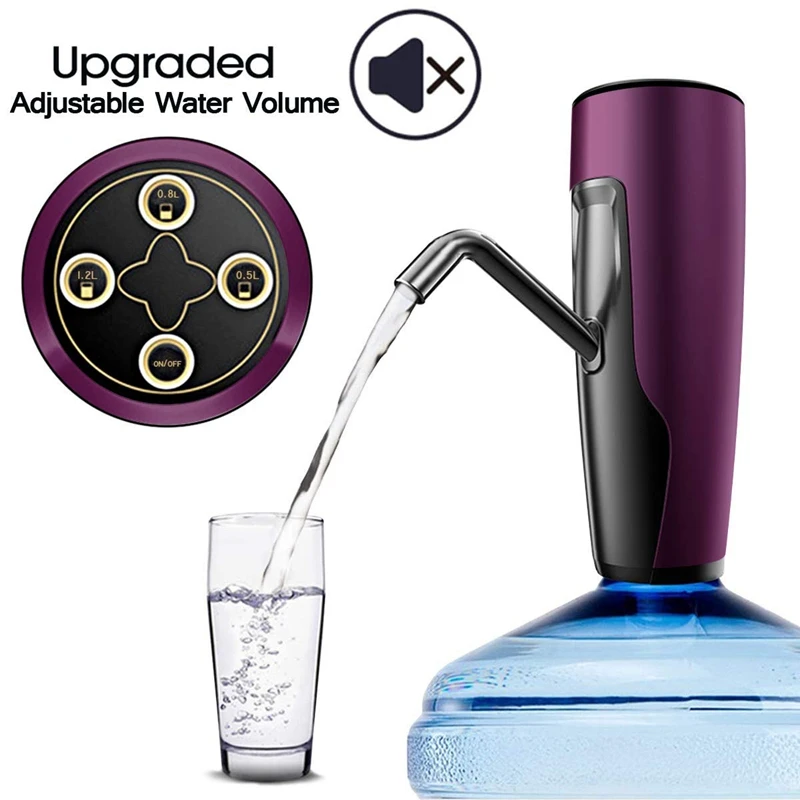 

Water Bottle Pump, Low Noise Usb Charging Automatic Drinking Water Pump for Universal 5 Gallon Bottle Wireless & Portable for Ho